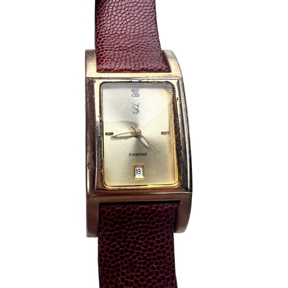 SV Sergio Valente Diamond Unisex Dress Watch Brown F-EAJDA VJ32 For Parts/Repair - Picture 1 of 6